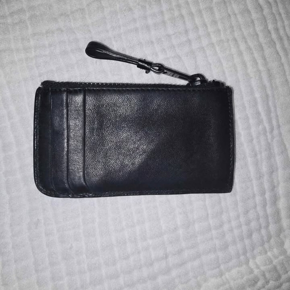 All Saints Brand Black Leather Card Holder Wallet BNIB - Picture 5 of 7
